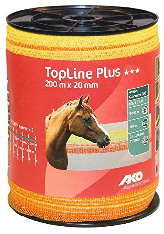 Kerbl Band TopLine Plus, 200m, 20mm, gelb/orange, 5 x 0,3mm TriCOND
