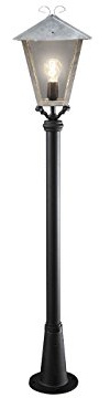 Konstsmide Benu 436-320 Wegeleuchte / B: 26cm T: 26cm H: 128cm / 1x100W / IP23 / Kopf verzinkt/ galvanisiert / Pfahl lack. Alu.