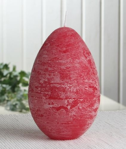 CandleCorner Eikerzen Rustik-Eikerze, durchgefärbt, groß, ca. 13 x 8,5 cm, rot