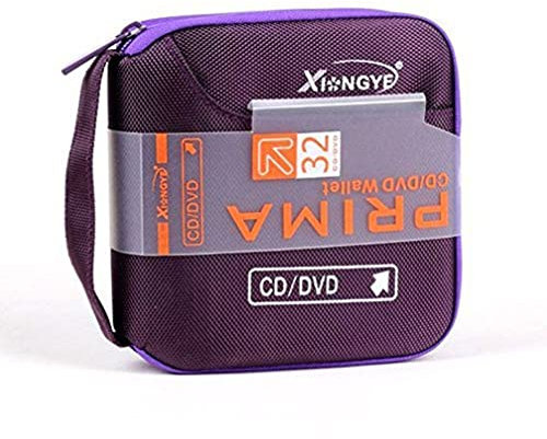 fatcolor New 32 Disc CD DVD Portable Wallet Storage Organizer Holder Case Bag Album Box (Purple)