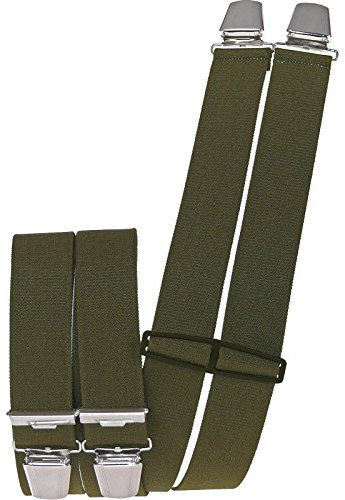 Harrys-Collection Herren Hosenträger 4 Extra Starken Clips uni, Farben:khaki