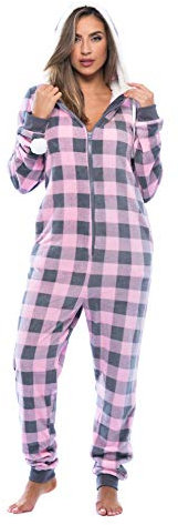 Just Love Onesie/Schlafanzug für Erwachsene, 6290-PNK-XS, Mint Buffalo Plaid, XS