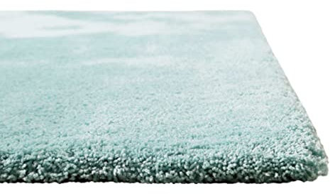Homie Living I Hochflor Teppich Uni I Modern, weich, flauschig, kuschelig I Für Wohnzimmer Schlafzimmer I Pisa I (160 x 230 cm, Türkis)