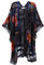 MJ SERECA Women's Burnout Velvet Kimono Long Cardigan Cover Up with Tassel Black Flower Without Tassel