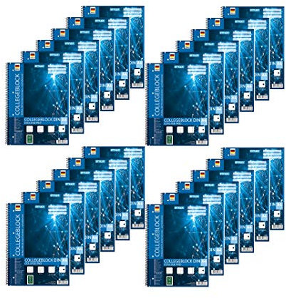Stylex 43888-P6 DIN A4 Spiral-Collegeblock, liniert, 6-er Packung (4)