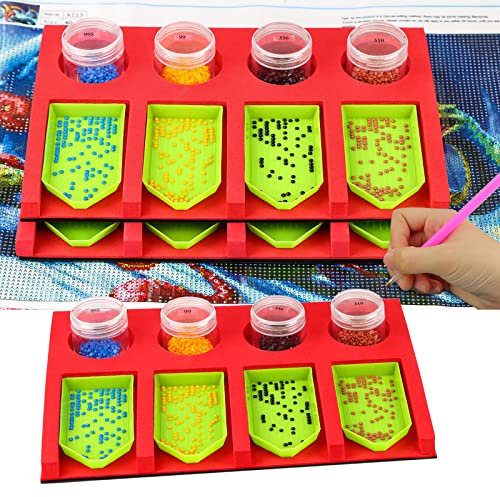 Diamond Painting Accessories Organizer Tray for Adults Multi-Compartment Holder for Jars Containers Rhinestone Painting Tools Kit Ideal for Arts and Crafts