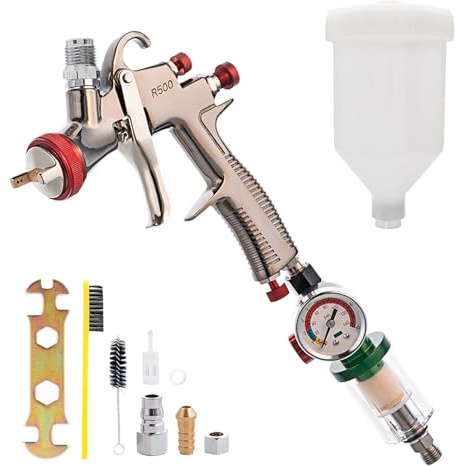 R500 LVLP Luftsprühpistole mit Luftdruckregler und Öl-Wasser-Separator