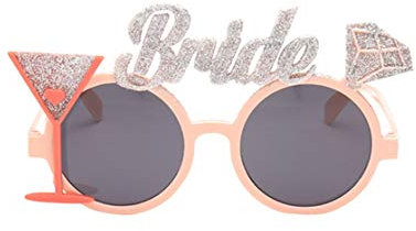 ifundom Despedida de Soltera Gafas de Novia Copa de Vino Rosa en Forma de Gafas Despedida de Soltera Suministros para Banquete de Boda