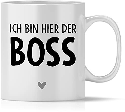 mindmonkeys® Geschenkideen für den Chef Tasse mit Spruch Ich bin der Boss Kaffeetasse Bürotasse Geschenke Geschenkideen Boss fürs Büro Arbeitsplatz Geburtstag Keramik 300 ml