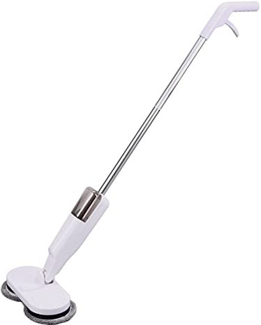 Mocio Elettrico, Mocio Portatile Asciutto Bagnato a Doppio Uso Senza Fili con 4 Panni di Ricambio, Ricarica USB Mocio Rotante Elettrico per Pavimenti Duri, Piastrelle, Marmo