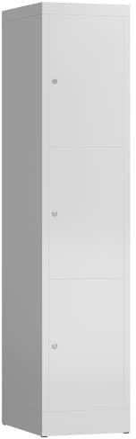 Lüllmann XL Spind Kleiderspind 1 Abteile 3 Fächer 1800 x 400 x 500 mm (RAL 7035 lichtgrau)