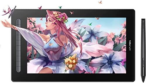 XP-PEN Artist 16 2. Generation Grafiktablett 15,4 Zoll Grafikmonitor, X3 Smart-Chip Stift mit 10 Schnellzugriffstasten, 127% sRGB Farbraum, Drawing Display zum Skizzieren, Zeichnen Schwarz