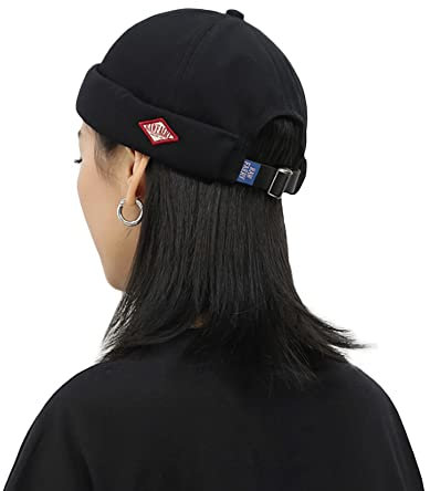 CLAPE Bonnet Docker en Coton Rolled Cuff Retro Docker Hat Casquette sans Visière Beanie Watch Cap Skullcap