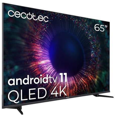 Cecotec QLED 65” Smart TV V1 + Série VQU11065. 4K UHD, Android 11, Frameles Design, MEMC, Dolby Vision and Atmos, Subwofer, HDR10, modèle 2023