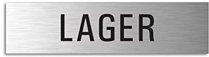 Türschild Lager Aluminium-Schild Edelstahl-Optik 160 x 40 mm selbstklebend No.8266-S