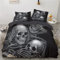 TAKOLI Bettwäsche 135 x 200 Totenkopf, Weiche Microfaser Für Jungen Im Jugendliche Teensalter Bettwäsche Set 2 teilig - Totenkopf Gotisch Bettbezug & 1 Kissenbezüg 80x80, mit Reißverschluss