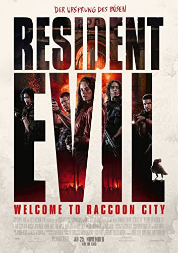 Resident Evil Welcome to Raccoon City 7 Poster A3 - Filmkunstposter in verschiedenen Größen für Wohn- oder Schlafzimmerideen. Randlose Kultfilmbilder, klassische ikonische 70er, 80er, 90er Jahre, Vin