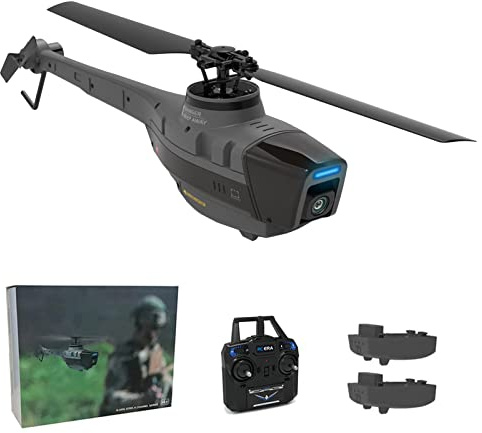 YGWXYYZJ RC Helicopter Remote Control Plane with 1080P Camera Drone ERA 2.4G 4CH 6-Axis Gyro Altitude Hold Optical Flow Localization Flybarless RTF Sentry Helicopter for Beginners (23 * 8CM)