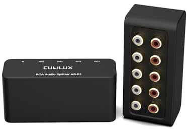 Cubilux AS-R1 Répartiteur Audio RCA 4 Voies, Répartiteur RCA Stéréo 4 Canaux, Répartiteur Audio Passif RCA Fabriqué en Alliage D'aluminium (1 Entrée 4 Sorties)