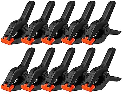 10 PCS Nylon Abrazaderas de Resorte, 95 mm Juego de Pinzas de Resorte con Mordazas Móviles, Envergadura de 25 mm para Fijación, Carpintería y Estudios Fotográficos