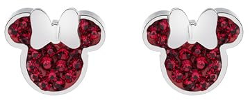 Disney Minnie Mädchen Ohrstecker, Edelstahl Zirkonia, Disney Schmuck