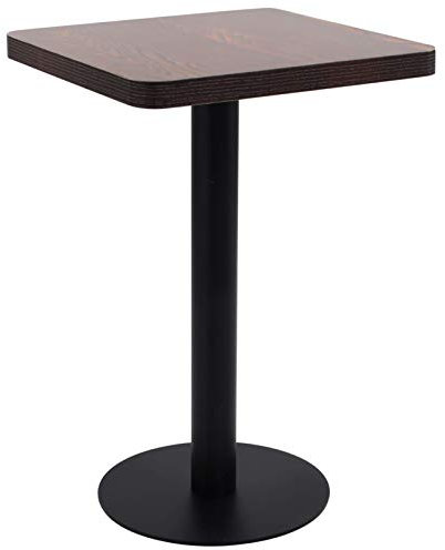JUNZAI Bistrotisch, Gartentisch, Balkontisch, Balkon Tische, Beistelltisch Garten, Gartenesstische, Beistelltisch Outdoor, Dunkelbraun 50x50 cm MDF
