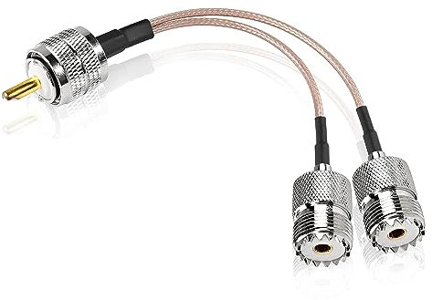 XMSJSIY UHF Male to Dual UHF Female Splitter Cable PL-259 to SO239 Coaxial RG316 Coax Cable for HAM Radio,Antenna Analyzer,SWR Meter,Walkie-15CM/5.9inch (UHF Male to Dual UHF Female)