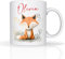 Star Online Personalised Christmas Fox Mug, Custom Name Cute Ceramic Coffee Cup - 11oz Xmas Eve Gifts for Family & Office Gag Present