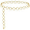 CCAIPU Kettengürtel für Damen, Pfirsich Herz Anhänger Link Gürtel Einstellbare Metall geflochtene Gürtel für Kleid Jeans Mantel Hosen (C-Oring-Gold)