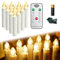 XINZI 20 Stück LED Kerzen mit Timerfunktion & Fernbedienung Ø17x100mm Flammenlose Kerze Kabellose IP44 Weihnachtsbaumkerzen 4 Beleuchtungsmodi LED Candles mit Clips & Batterie (Warmweiß)