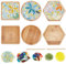 WEBEEDY 3 Set DIY-Blattmosaik-Bastelset DIY-Bambus-Mosaik-Untersetzer-Set Für Erwachsene Machen Sie Ihr Eigenes Blumenmosaik DIY-Glasmosaikfliesen Zum Basteln Haushaltsdekoration Geburtstagsgeschenk