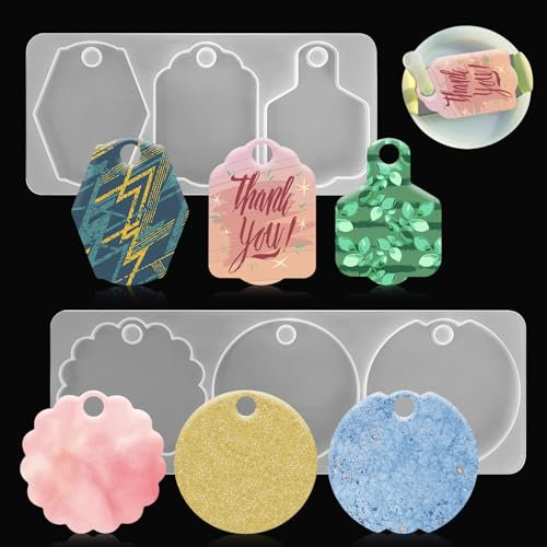 6 Cavities Name Plate Resin Molds Silicone for Stanley Cup Lid 40oz Tumbler, Creativity Name Tag Silicone Molds for Epoxy Resin Casting DIY Personalized Custom Name Plate Making for Stanley (C)