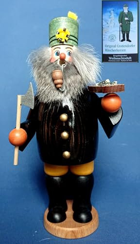 hand.kunst.ERZ Räuchermann 23cm, Wichtel - Bergmann - Feine Handarbeit aus dem Erzgebirge - inklusive Räucherkerzen