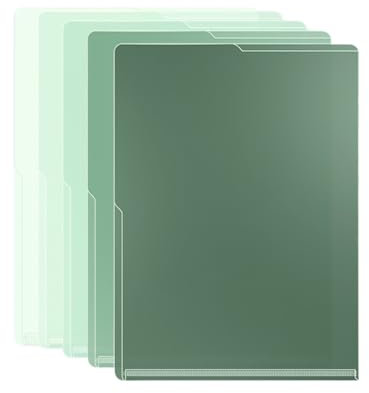 YOUKOLO 5 Stück transparente S-Ordner aus Kunststoff, transparente Aktenhülle mit seitlichen Schnitten für Akten, Dokumente, Berichte, Projekte, Präsentationen