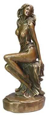 Whbbbj Schöne weibliche Messingstatue, nackte weibliche Figur, sexy Körperskulptur, Messinghandwerksdekor, Kupferkörper-Mädchenstatue, Vintage-Statue Einer mystischen Göttin, for den Tisch(S)