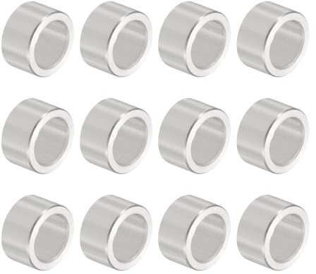 QUARKZMAN 12pz Distanziatore Alluminio 8.2mm Foro x 12mm OD x 8mm Lunghezza Boccola per Vite Finitura Semplice Distanziatore Metallo Rotondo per Viti Bulloni e Barre M8