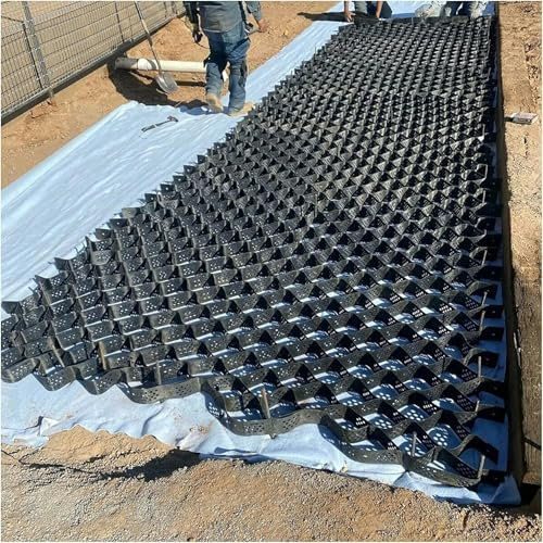 GFXYQPDNV Gravel Grid 2 Tall Ground Grid for Gravel Grid Permeable Stabilization Grid for Shed Base Driveway Slope Grass Sand Soil Riverbank Roadbed Retaining Wall(1x6m/3.2x19.7ft)-1