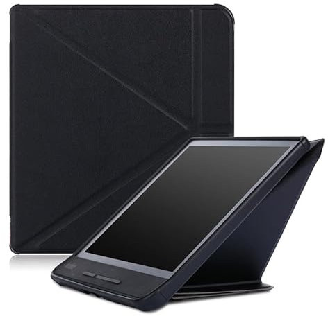 Étui à rabat en cuir pour liseuse Kobo Forma N782 8 (version 2018), ultra fin et léger avec fonction veille/réveil automatique pour liseuse KOBO Forma 2018 8 (Noir)