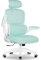 Aiidoits Chaise Bureau Ergonomique, Appui-tête et Accoudoirs Ajustables, Chaise de Bureau Confortable en Maille, Siège Bureau avec Le Support Lombaire, Bleu-Vert