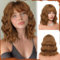 Sofeiyan Kurze Gewellte Bob Perücke mit Pony Damen 30 cm Auburn Synthetische Perücke für Frauen Natürliche Lockige Perücke für Cosplay Alltag Party Halloween