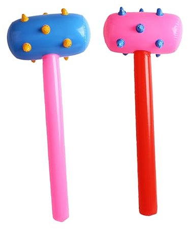 Toyvian 2pcs Colorful Pvc Inflatable Hammers for Kids Fun Party Toys Random Colors for Outdoor Play and Games Soft Toy for Safe Fun
