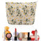 WeddHuis Beauty Case da Viaggio Donna,Trousse Trucchi Donna in Aggiornata Pelle Cotone,Borsa Porta Trucchi da Toilette Makeup Bag Organizer,Grande Borsa Cosmetica da Viaggio