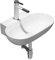 Vessel Vanidad Fregadero Fregadero de baño montado en la pared de 22 , fregadero ovalado de cerámica blanca, fregadero de baño de cerámica de porcelana colgado for montaje en pared con grifo y drenaj