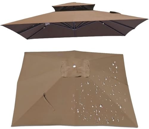 BLGVGKLPNT 2.5x2.5m/300x300cm Quadratisch Sonnenschirm Ersatzbezug Ampelschirm-Abdeckung 8 Streben UV 50+ Sonnenschirm Ersatz Stoff,Square Patio Umbrella Replacement Canopy