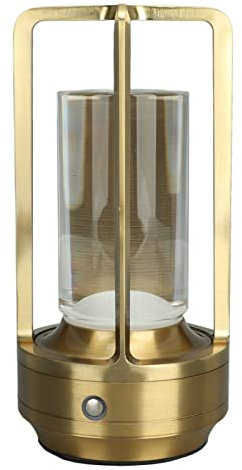 Kavolet Wiederaufladbare Tischlampe, Berührung 3 Farben Dimmbare LED LED Light -Nachttisch -Camping, Wiederaufladbare Lampe, Berührungslampe, Berührung Licht (Gold)