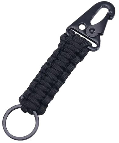 KREATIONS Porte-clés : tire-bouchon 2 en 1 avec corde, Noir , S