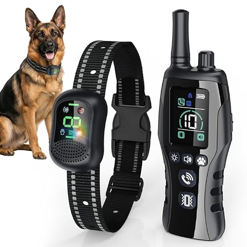 Anti Bark Collar for Dogs,Dog Training Collar With Remote,3Training Modes Sound/Vibration/Beep，Rechargeable E-Collar with 4900Ft Remote Range,Bark Collars for Large Medium Small Dogs