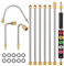 Pressure Washer Extension Wand, 9.25ft/ 111inch Power Washer Lance 6 Spray Nozzle 1/4 Quick Connect, with 3 Curved Rod 10 Rubber Ring, 4000 PSI Roof Cleaner Gutter Cleaner Window Washing Accessories