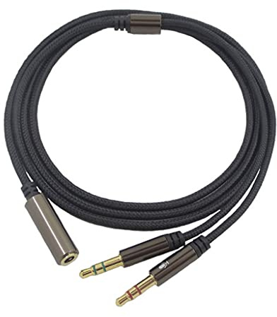 3,5-mm-Kopfhöreranschluss, 2-in-1-Gaming-Headset-Kabel, Adapter, Audio-Verlängerungskabel für Hyperx Cloud II Kopfhörer-Requisiten