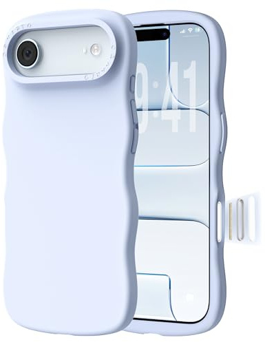 ORNARTO for iPhone Air Case 6.5, Wavy Silicone Cover-Baby Blue | Compatible with MagSafe,Unique Wavy Design,Comfortable Non-Slip Grip,Reinforced Corners,Shockproof Protection